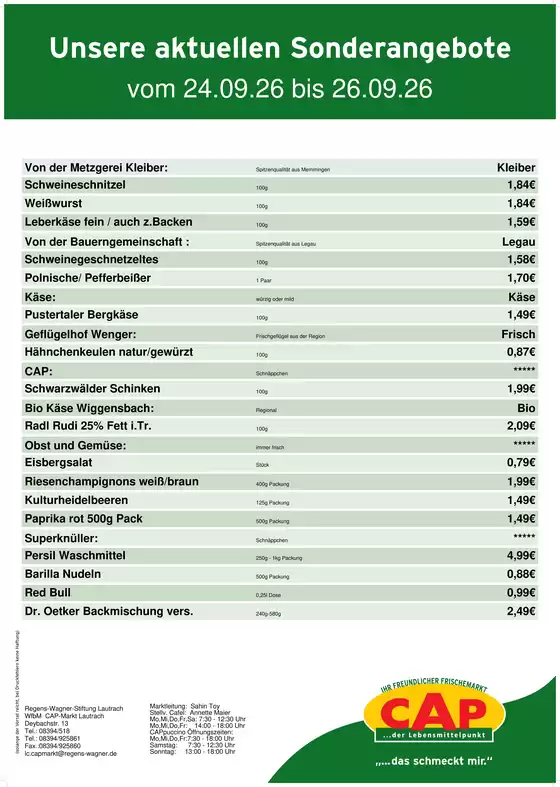 CAP Markt Katalog | Top-Deals und Rabatte | 2026-09-24T00:00:00.000Z - 2026-09-26T00:00:00.000Z