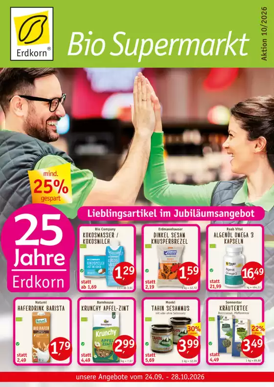 Erdkorn Biomarkrt Prospekt | Lieblingsartikel Im Jubilaumsangebot! | 2026-09-24T00:00:00.000Z - 2026-09-28T00:00:00.000Z