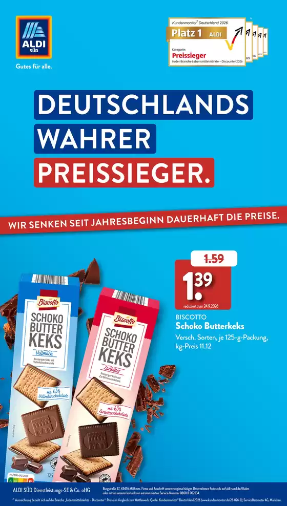 Aldi Süd Prospekt in Nordstemmen | Tolles Angebot für alle Kunden | 2026-09-25T00:00:00.000Z - 2026-09-30T00:00:00.000Z