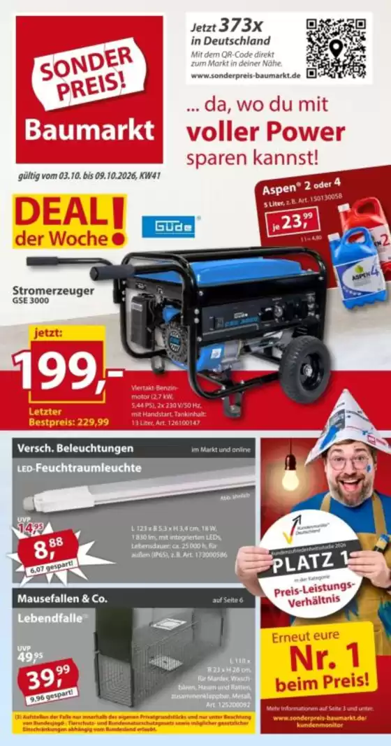 Sonderpreis Baumarkt Prospekt in Selfkant | Exklusive Deals und Schnäppchen | 2026-10-03T00:00:00.000Z - 2026-10-09T00:00:00.000Z