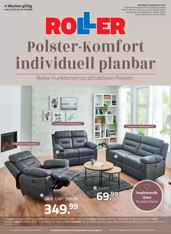 ROLLER Katalog in München | Wohnzimmerprospekt | 2026-09-28T00:00:00.000Z - 2026-10-24T00:00:00.000Z