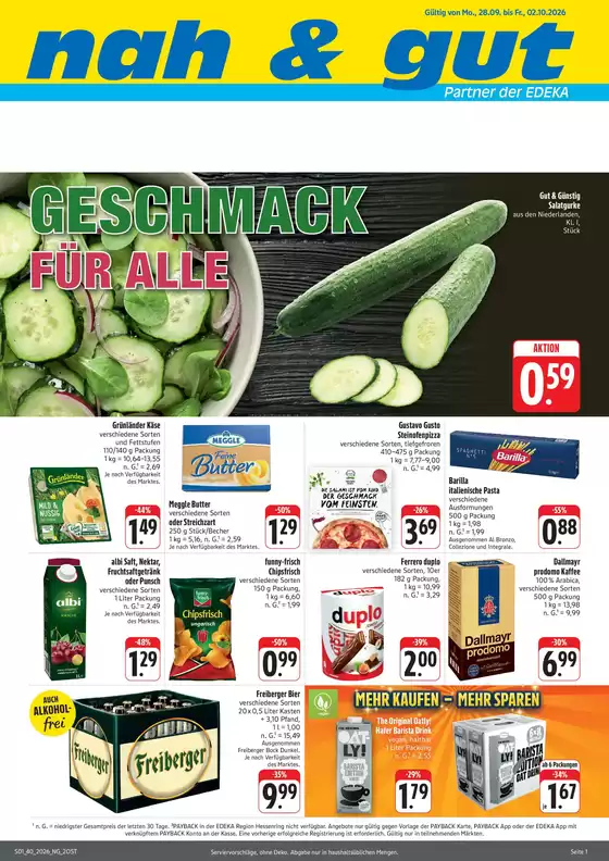 nah & gut Prospekt in Donaustauf | nah gut flugblatt | 2026-09-28T00:00:00.000Z - 2026-10-02T00:00:00.000Z