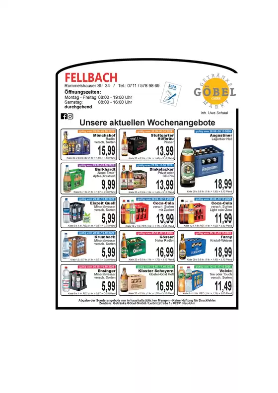 Getränke Göbel Katalog | Tolle Rabatte auf ausgewählte Produkte | 2026-09-28T00:00:00.000Z - 2026-10-17T00:00:00.000Z