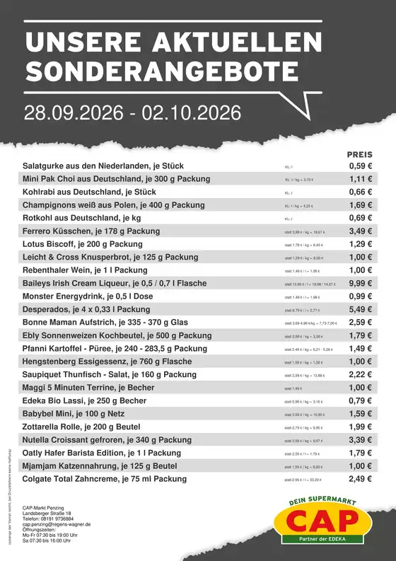 CAP Markt Prospekt | Exklusive Schnäppchen | 2026-09-28T00:00:00.000Z - 2026-10-02T00:00:00.000Z