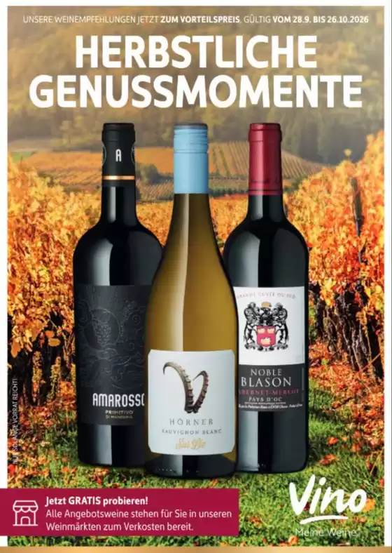 Vino Weinmarkt Katalog | Herbstliche Genussmomente | 2026-09-28T00:00:00.000Z - 2026-10-26T00:00:00.000Z