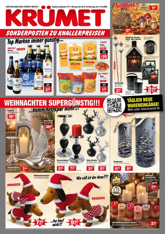 Krümet Sonderposten Katalog | SONDERPOSTEN ZU KNALLERPREISEN!!! | 2026-09-29T00:00:00.000Z - 2026-10-10T00:00:00.000Z