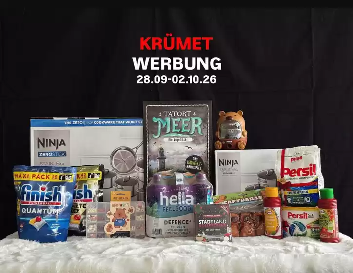 Krümet Sonderposten Katalog | Krümet Werbung | 2026-09-29T00:00:00.000Z - 2026-10-02T00:00:00.000Z