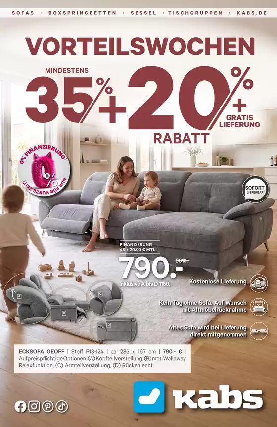 Kabs Polsterwelt Prospekt in Herford | Vorteilswochen | 2026-09-29T00:00:00.000Z - 2026-10-28T00:00:00.000Z