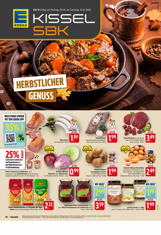 Edeka Kissel SBK Katalog in Steinalben | Edeka Kissel SBK flugblatt | 2026-10-05T00:00:00.000Z - 2026-10-10T00:00:00.000Z