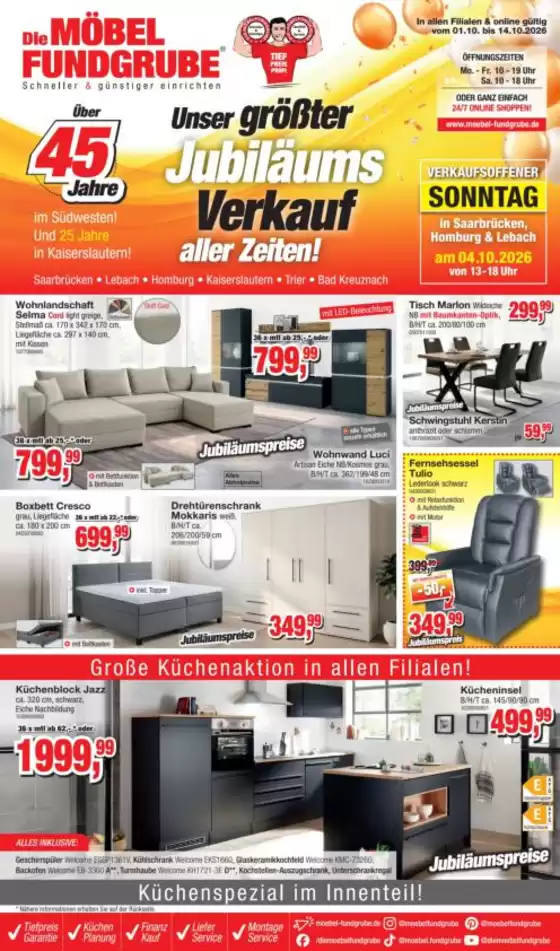 Möbelfundgrube Katalog in Duisburg | Möbelfundgrube flugblatt | 2026-10-01T00:00:00.000Z - 2026-10-14T00:00:00.000Z