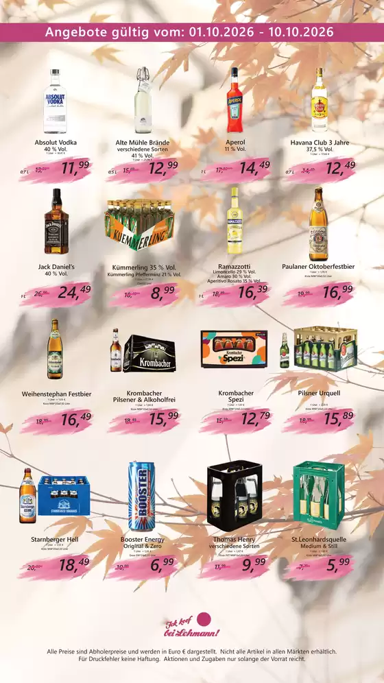 Getränke Lehmann Katalog in Herne | Angebote gültig ` | 2026-10-02T00:00:00.000Z - 2026-10-10T00:00:00.000Z