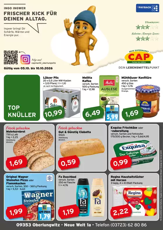 CAP Markt Prospekt | Top-Angebote für alle Schnäppchenjäger | 2026-10-05T00:00:00.000Z - 2026-10-10T00:00:00.000Z