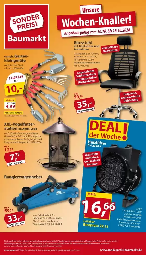 Sonderpreis Baumarkt Katalog | Tolle Rabatte auf ausgewählte Produkte | 2026-10-10T00:00:00.000Z - 2026-10-16T00:00:00.000Z