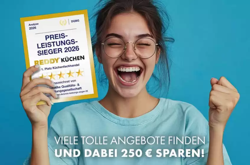 Reddy Küchen Prospekt in Eschweiler | iele Tolle Angebote Finden Und Dabei 250€ Sparen!  | 2026-10-05T00:00:00.000Z - 2026-10-31T00:00:00.000Z