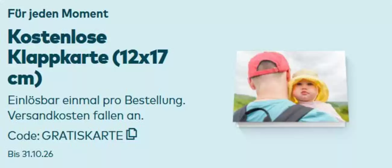 Snapfish Katalog | Konstenlose Klappkarte | 2026-10-06T00:00:00.000Z - 2026-10-31T00:00:00.000Z