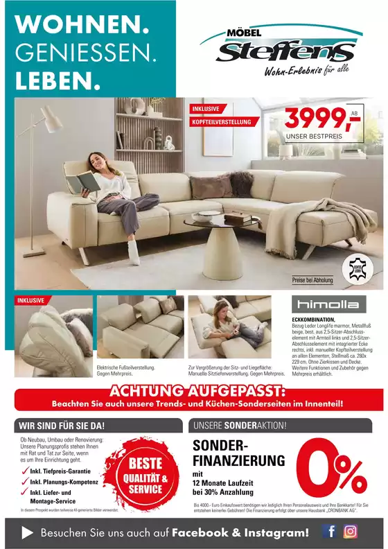 Möbel Steffens Katalog | WOHNEN. WOHLFÜHLEN. LEBEN!!! | 2026-10-06T00:00:00.000Z - 2026-10-31T00:00:00.000Z