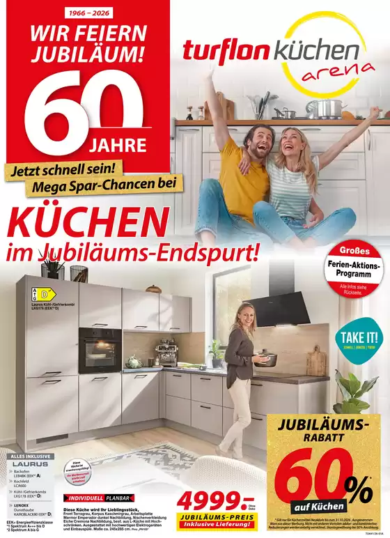 Möbel Turflon Katalog | Küchen im Jubiläums-Endspurt! | 2026-10-07T00:00:00.000Z - 2026-10-24T00:00:00.000Z