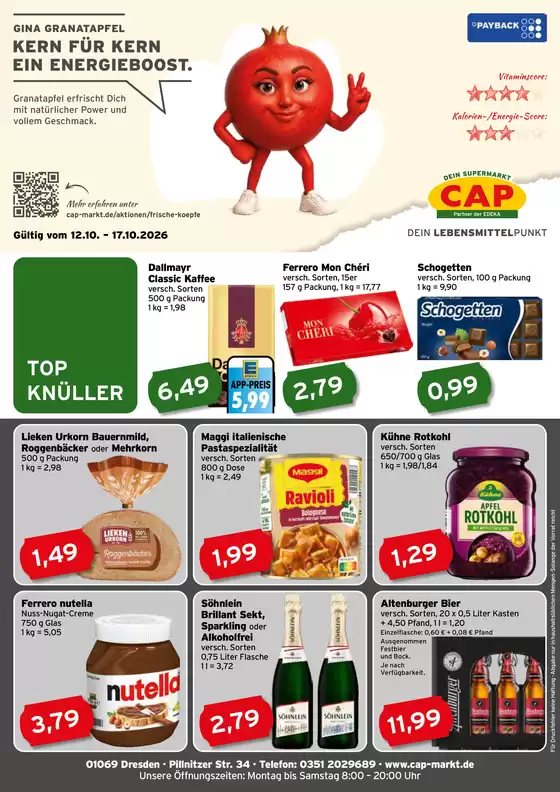 CAP Markt Prospekt in Saalfeld-Saale | Top-Angebote für alle Schnäppchenjäger | 2026-10-12T00:00:00.000Z - 2026-10-17T00:00:00.000Z