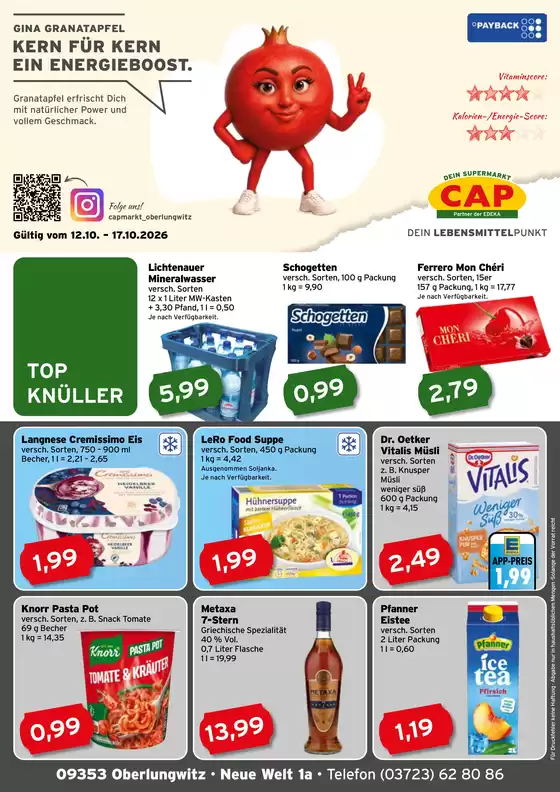 CAP Markt Prospekt in Gröditz | Exklusive Deals und Schnäppchen | 2026-10-12T00:00:00.000Z - 2026-10-17T00:00:00.000Z