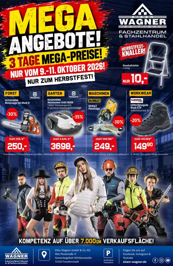 Eisen Wagner Stahlhandel Katalog | Mega Angebote! | 2026-10-09T00:00:00.000Z - 2026-10-11T00:00:00.000Z