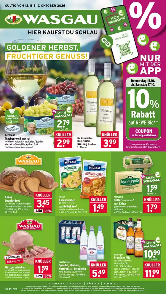 Wasgau Katalog | Wasgau flugblatt | 2026-10-12T00:00:00.000Z - 2026-10-17T00:00:00.000Z