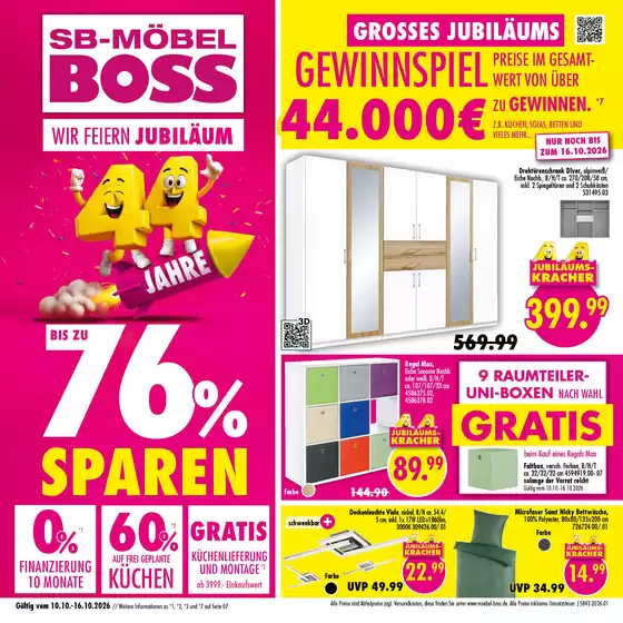 SB Möbel Boss Prospekt in Geldern | Sb42 2026 standard | 2026-10-10T00:00:00.000Z - 2026-10-16T00:00:00.000Z