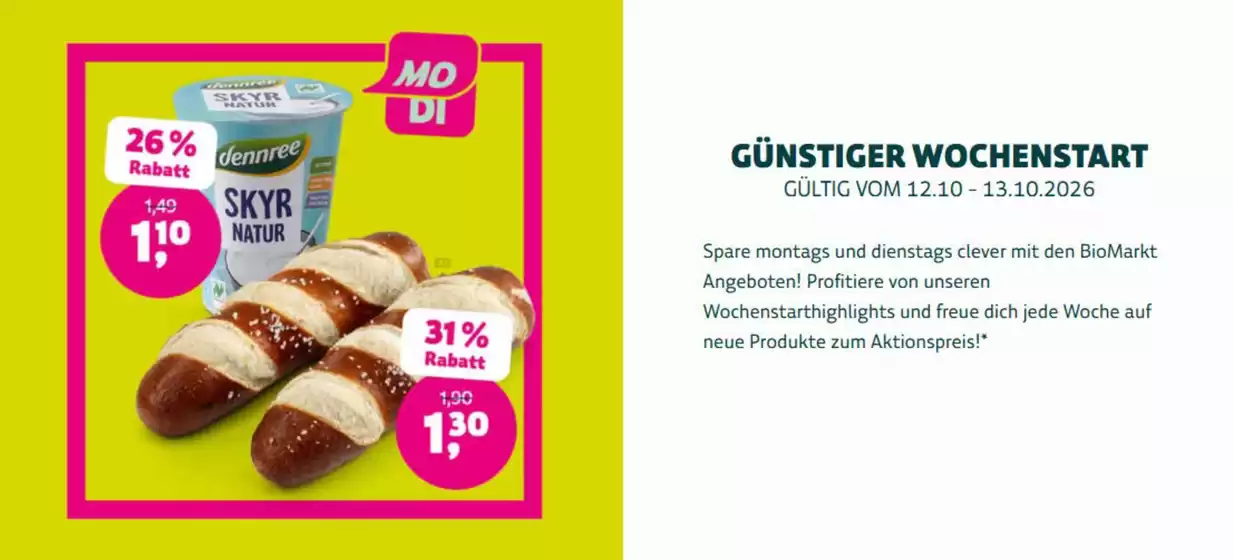 BioMarkt Katalog | Günstiger Wochenstart | 2026-10-12T00:00:00.000Z - 2026-10-13T00:00:00.000Z