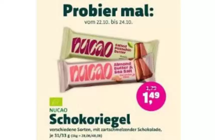 Aleco Biomarkt Prospekt in Gevelsberg | Schokoriegel | 2026-10-22T00:00:00.000Z - 2026-10-24T00:00:00.000Z