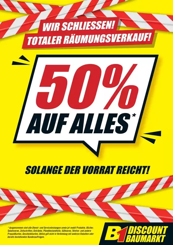 B1 Discount Baumarkt Prospekt in Tuttlingen | B1 Discount Baumarkt flugblatt | 2026-10-12T00:00:00.000Z - 2026-10-18T00:00:00.000Z