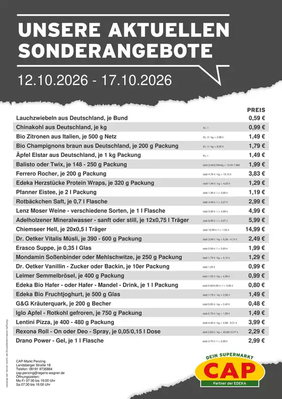 CAP Markt Prospekt in Penzing | CAP Markt flugblatt | 2026-10-12T00:00:00.000Z - 2026-10-17T00:00:00.000Z