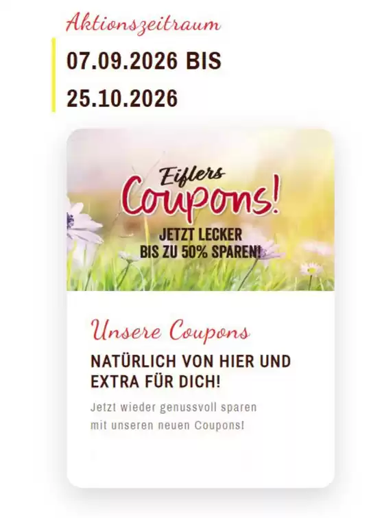 Bäcker Eifler Katalog in Gießen | Unsere Coupons | 2026-10-15T00:00:00.000Z - 2026-10-25T00:00:00.000Z