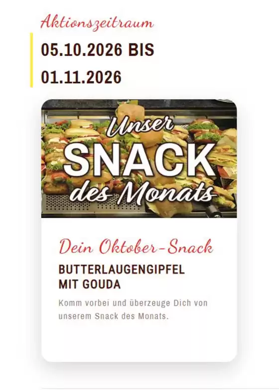 Bäcker Eifler Katalog in Gießen | Dein Obtober - Snack | 2026-10-15T00:00:00.000Z - 2026-11-01T00:00:00.000Z