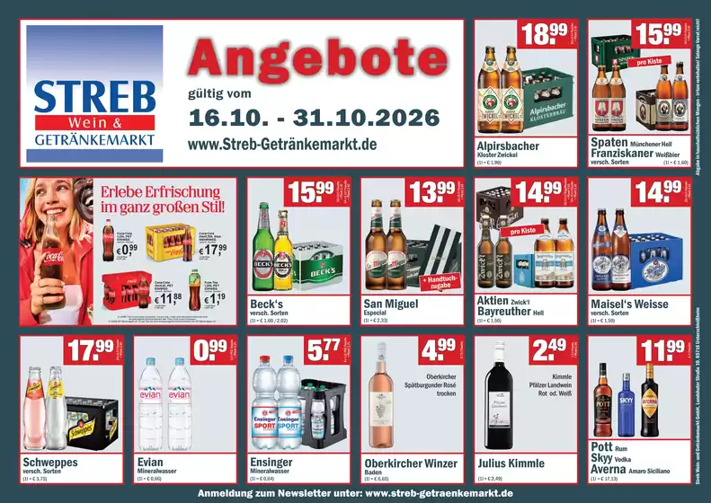 Streb Getränkemärkte Katalog in Alzenau | Angebote~~ | 2026-10-16T00:00:00.000Z - 2026-10-31T00:00:00.000Z