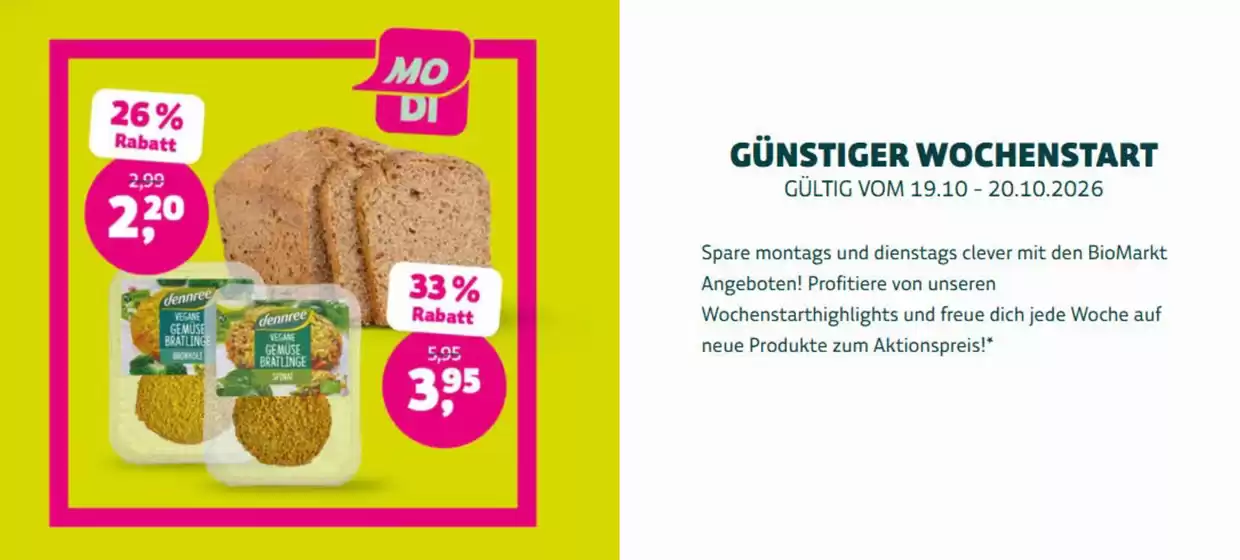 BioMarkt Katalog | Günstiges Wochenende!!! | 2026-10-19T00:00:00.000Z - 2026-10-20T00:00:00.000Z
