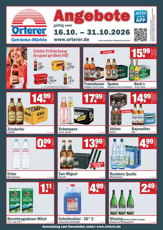 Orterer Getränkemarkt Katalog in Coesfeld | Angebote-- | 2026-10-16T00:00:00.000Z - 2026-10-31T00:00:00.000Z
