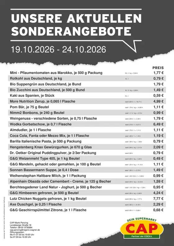 CAP Markt Prospekt in  | CAP Markt flugblatt | 2026-10-19T00:00:00.000Z - 2026-10-24T00:00:00.000Z