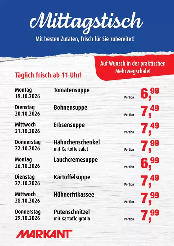 Markant Katalog | Markant kw43 Mittagstisch 14 | 2026-10-19T00:00:00.000Z - 2026-10-29T00:00:00.000Z