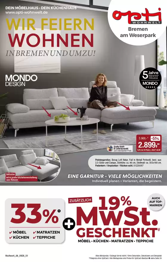 Opti Wohnwelt Katalog | Wir feiern Wohnen in Bremen | 2026-10-20T00:00:00.000Z - 2026-10-24T00:00:00.000Z