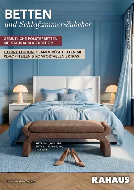 Möbel Rahaus Prospekt in Münster | GEMÜTLICHE POLSTERBETTEN MIT STAURAUM & ZUBEHÖR ! | 2026-10-20T00:00:00.000Z - 2026-12-31T00:00:00.000Z