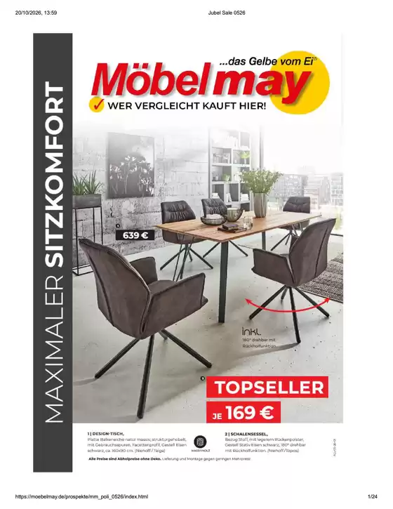 Möbel May Prospekt in Gera | Angebote !!!! | 2026-10-20T00:00:00.000Z - 2026-12-31T00:00:00.000Z