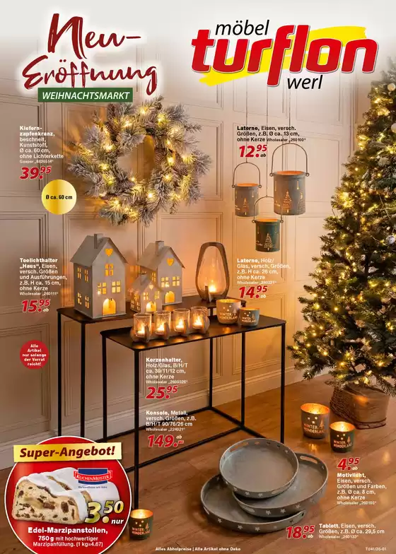 Möbel Turflon Katalog | Neu- Eröffnung Weihnachtsmarkt | 2026-10-20T00:00:00.000Z - 2026-10-24T00:00:00.000Z