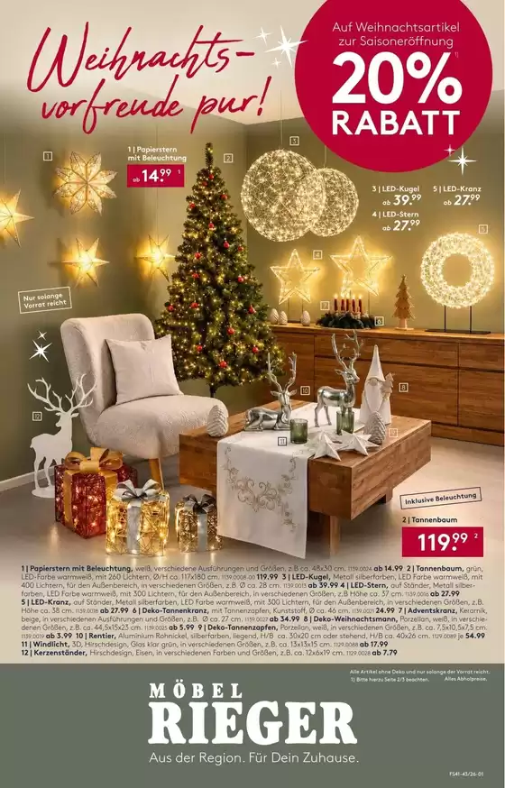Möbel Rieger Prospekt in Bielefeld | Möbel Rieger KW41 weihnachtsvorfreude pur | 2026-10-20T00:00:00.000Z - 2026-10-24T00:00:00.000Z