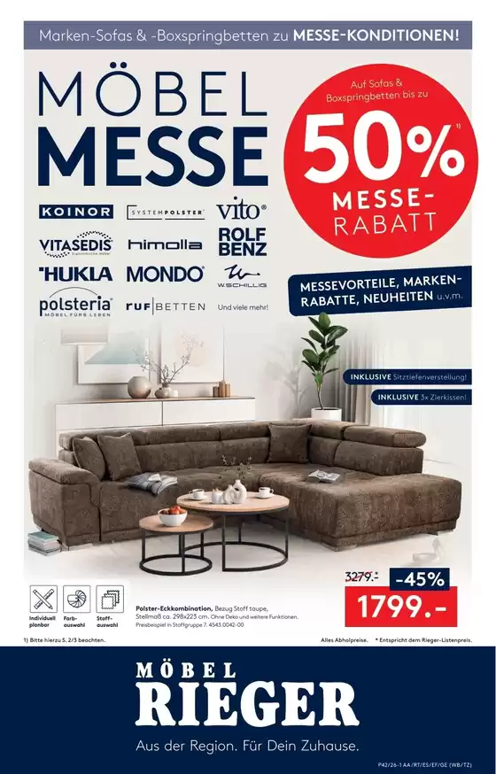 Möbel Rieger Katalog | Möbel Rieger KW42 Polster | 2026-10-20T00:00:00.000Z - 2026-10-25T00:00:00.000Z