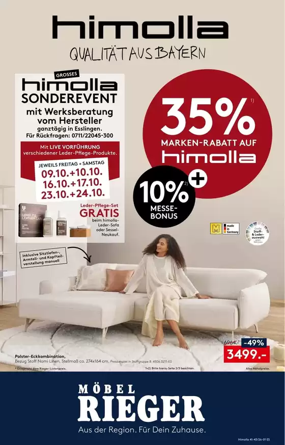 Möbel Rieger Katalog | Möbel Rieger KW41 himolla | 2026-10-23T00:00:00.000Z - 2026-10-24T00:00:00.000Z