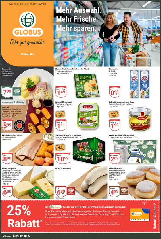 Globus Katalog | Kommende Angebote Weischlitz | 2026-10-26T00:00:00.000Z - 2026-10-31T00:00:00.000Z