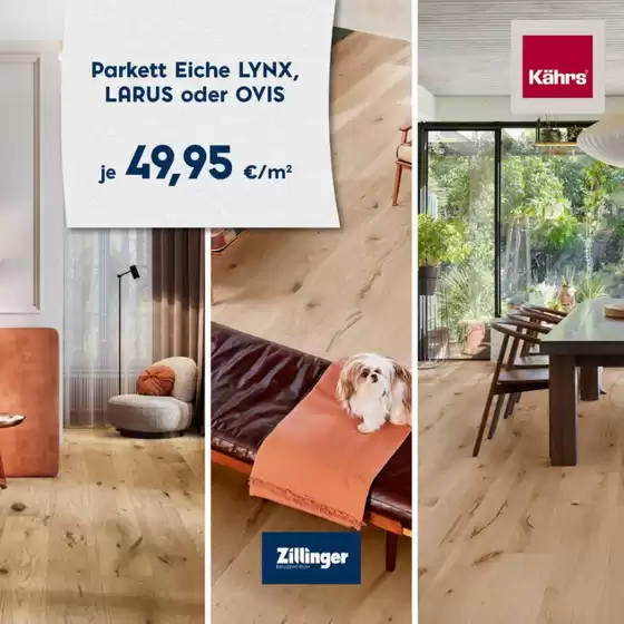 Bauzentrum Zillinger Katalog | Parket Eiche Larus Oder Ovis | 2026-10-22T00:00:00.000Z - 2026-11-08T00:00:00.000Z
