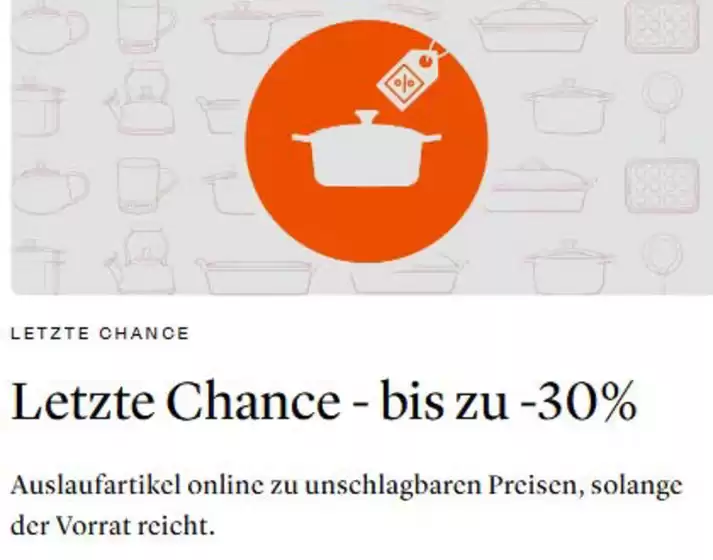 Le Creuset Katalog | Letzte Chance - Bis Zu -30% | 2026-10-22T00:00:00.000Z - 2026-11-14T00:00:00.000Z