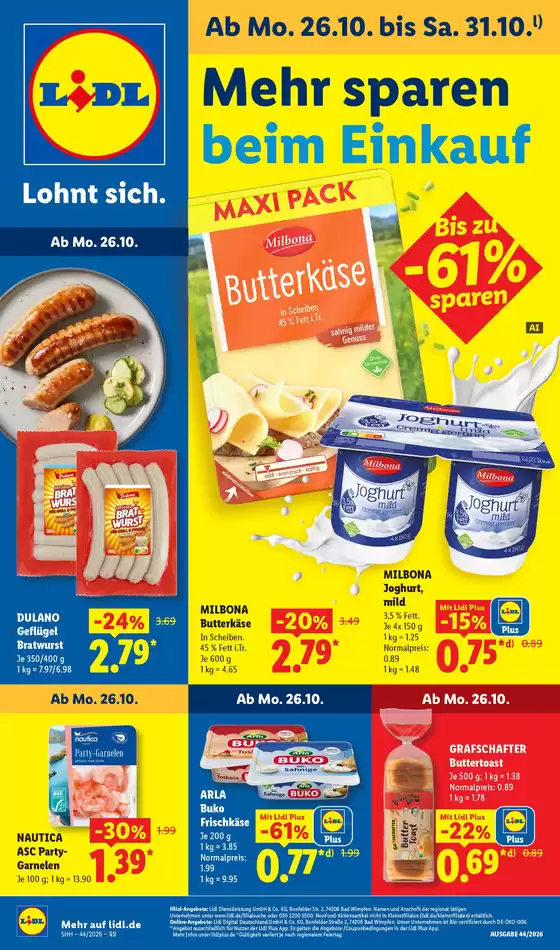 Lidl Prospekt | 26.10.2026 31.10.2026 | 2026-10-26T00:00:00.000Z - 2026-10-31T00:00:00.000Z