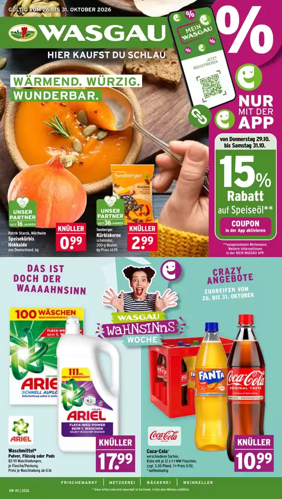 Wasgau Katalog | Wasgau flugblatt | 2026-10-26T00:00:00.000Z - 2026-10-31T00:00:00.000Z