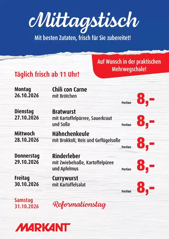 Markant Katalog | Markant kw44 Mittagstisch 7 | 2026-10-26T00:00:00.000Z - 2026-10-31T00:00:00.000Z